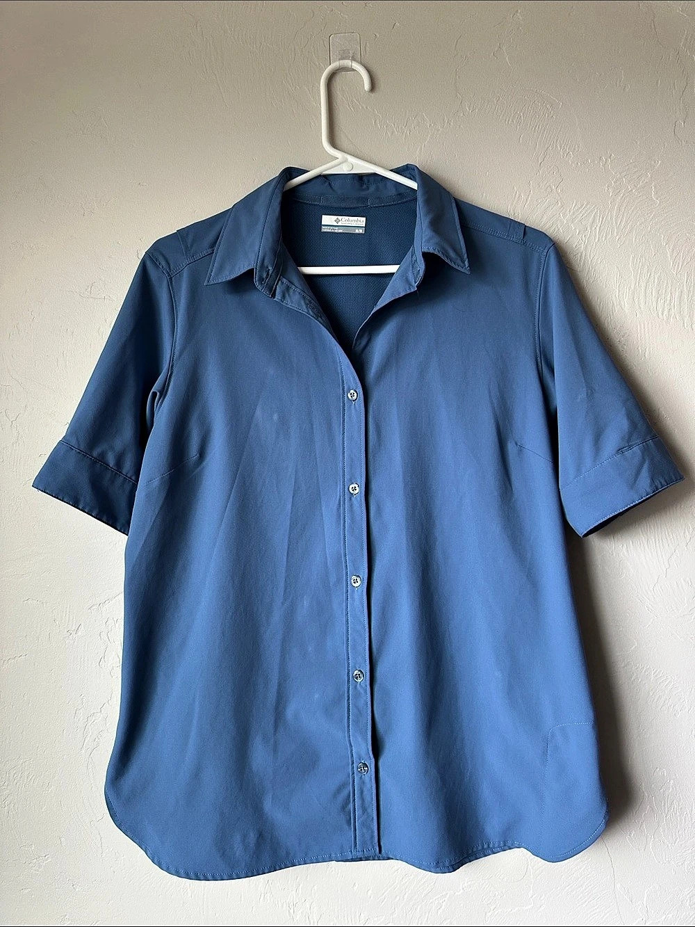 Columbia Silver Ridge Lite Short Sleeve Shirt in Blue Size Medium